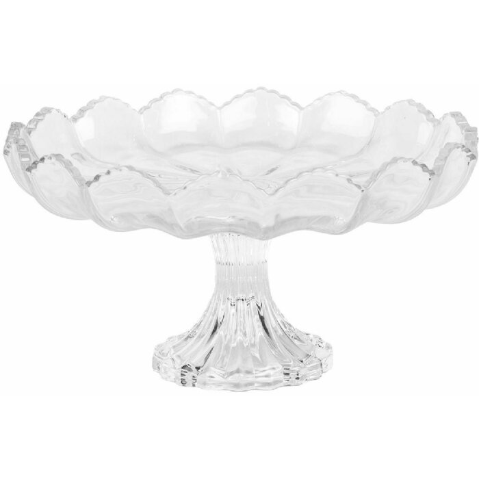Clayre & Eef 6GL5013 Ciotola su piede in vetro trasparente Ø 23x12 cm