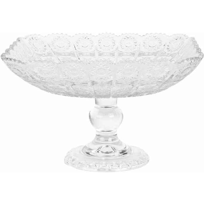 Clayre & Eef 6GL5015 Ciotola su piede Vetro trasparente 29x29x18 cm
