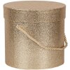 Clayre & Eef 66020 Set di scatole portaoggetti tonde glitterate oro 3 dimensioni