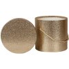 Clayre & Eef 66020 Set di scatole portaoggetti tonde glitterate oro 3 dimensioni