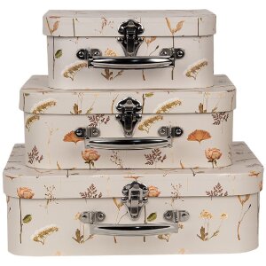 Clayre & Eef 66022 Decorazione valigia set di 3 Beige...