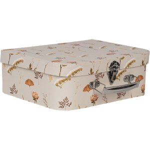 Clayre & Eef 66022 Decorazione valigia set di 3 Beige floreale 30/25/20 cm