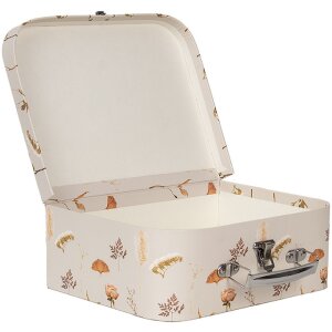 Clayre & Eef 66022 Decorazione valigia set di 3 Beige floreale 30/25/20 cm