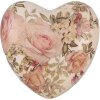 Clayre & Eef 6CE1916 Cuore decorativo in ceramica beige rosa 11x11x4 cm stile country