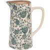 Clayre & Eef 6CE1922L Brocca decorativa in ceramica beige verde 21x14x26 cm