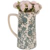 Clayre & Eef 6CE1922L Brocca decorativa in ceramica beige verde 21x14x26 cm