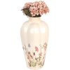 Vaso Clayre & Eef 6CE1938M Ø 21x34 cm Beige Rosa Motivi Floreali Stile Country