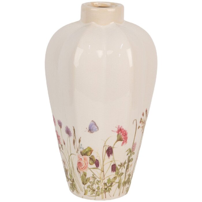 Vaso Clayre & Eef in ceramica rosa beige stile country Ø 17x30 cm