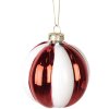 Clayre & Eef 6GL4336GG Albero di Natale in vetro rosso bianco Ø 8x8 cm