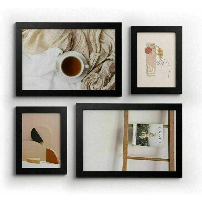 Deknudt S66KF2 Set di 4 cornici in legno nero 13x18 cm 20x30 cm