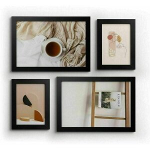 Deknudt S66KF2 Set di 4 cornici in legno nero 13x18 cm...