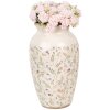 Clayre & Eef 6CE1941L Vaso Beige Rosa Ø 21x37 cm Ceramica Stile Country
