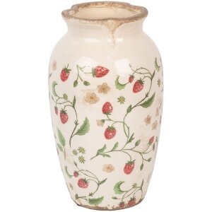 Clayre & Eef 6CE1942S Vaso in ceramica beige rosso...