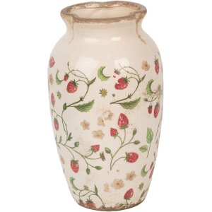 Clayre & Eef 6CE1942S Vaso in ceramica beige rosso...