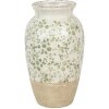 Clayre & Eef 6CE1943L Vaso Ø 21x37 cm Ceramica Verde Beige Stile Country