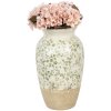 Clayre & Eef 6CE1943L Vaso Ø 21x37 cm Ceramica Verde Beige Stile Country