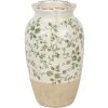 Clayre & Eef 6CE1943S Vaso in ceramica verde beige Ø16x27cm Stile country