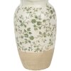 Clayre & Eef 6CE1943S Vaso in ceramica verde beige Ø16x27cm Stile country