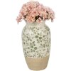 Clayre & Eef 6CE1943S Vaso in ceramica verde beige Ø16x27cm Stile country