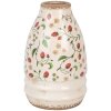 Clayre & Eef 6CE1946M Vaso in ceramica beige rossa Ø 21x32 cm Stile country