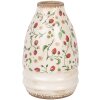 Clayre & Eef 6CE1946M Vaso in ceramica beige rossa Ø 21x32 cm Stile country