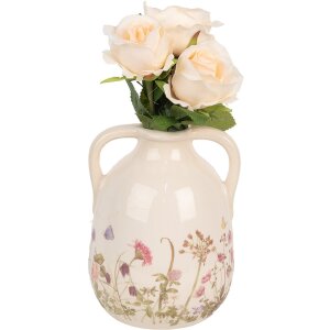 Clayre & Eef 6CE1947M Vaso in ceramica Beige Rosa Ø 14x18 cm Stile Country
