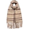 Juleeze JZSC0822CH Sciarpa 39x200 cm Beige Marrone con frange a quadri