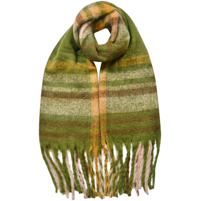 Juleeze JZSC0822GR Sciarpa Verde Marrone Modello 39x200 cm Sintetico Donna