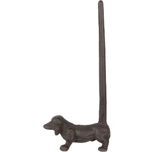 Clayre & Eef 6Y5638 Porta rotolo da cucina in ferro marrone 14x8x30 cm