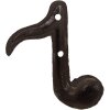 Clayre & Eef 6Y5653 Appendiabiti da parete nota musicale marrone ferro 8x3x9 cm