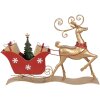 Clayre & Eef 5Y1263 Decorazione Slitta Marrone Rosso Metallo 70x12x49 cm