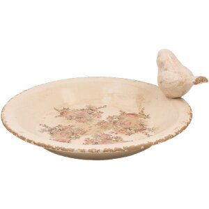 Clayre & Eef 6CE1949L Ciotola per uccelli Ø 26x10 cm in ceramica Roses Vintage