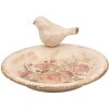 Clayre & Eef 6CE1949M Ciotola per uccelli in ceramica beige rosa Ø 21x10 cm