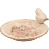 Clayre & Eef 6CE1949M Ciotola per uccelli in ceramica beige rosa Ø 21x10 cm