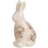 Clayre & Eef 6CE1956M Coniglio decorativo in ceramica 13x10x21 cm stile country rosa
