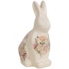 Clayre & Eef 6CE1956M Coniglio decorativo in ceramica 13x10x21 cm stile country rosa