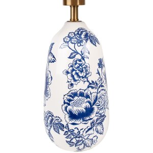 Clayre & Eef 6LMC0098 Lampada da tavolo stile country Ø28x49 cm Base in ceramica blu bianco