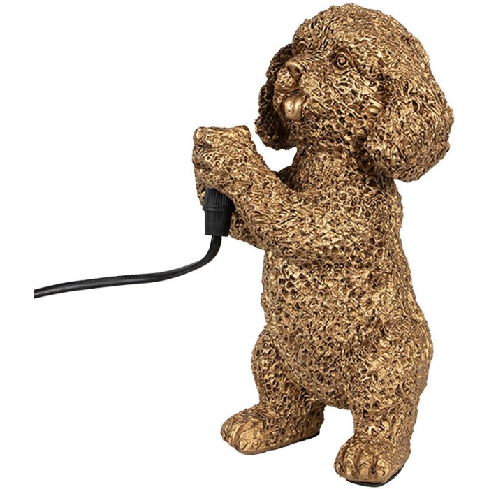 Clayre & Eef 6LMP792 Lampada da tavolo Dog Gold 11x13x23 cm E14 40W