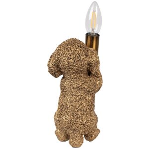 Clayre & Eef 6LMP792 Lampada da tavolo Dog Gold 11x13x23 cm E14 40W