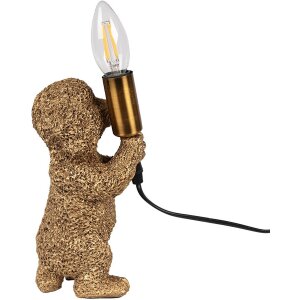 Clayre & Eef 6LMP792 Lampada da tavolo Dog Gold 11x13x23 cm E14 40W