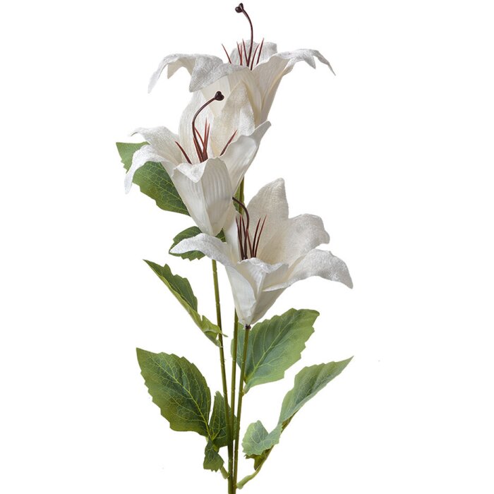 Clayre & Eef 6PL0337W Ramo decorativo Fiori Bianco Verde 15x10x72 cm