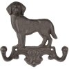 Clayre & Eef 6Y5650 Appendiabiti da parete per cani in ferro marrone 16x4x16 cm