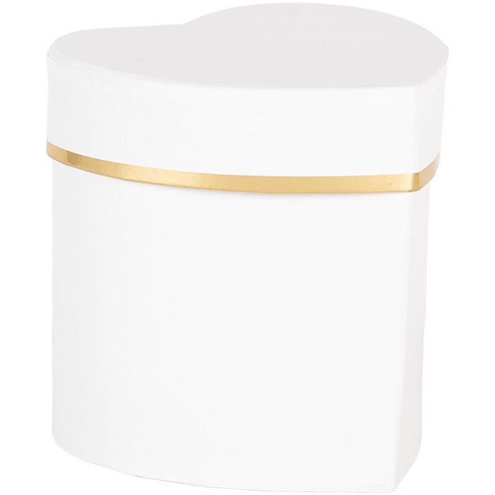 Clayre & Eef 66024W Scatola regalo a forma di cuore in oro bianco 10x10x10 cm