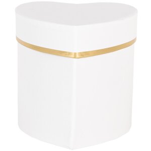 Clayre & Eef 66024W Scatola regalo a forma di cuore in oro bianco 10x10x10 cm