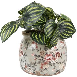 Clayre & Eef 6CE1964M Vaso da fiori Grigio Rosa Ø 16x13 cm Stile country