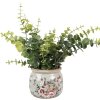 Clayre & Eef 6CE1964S Vaso da fiori Grigio Rosa Ø 12x10 cm Stile Country