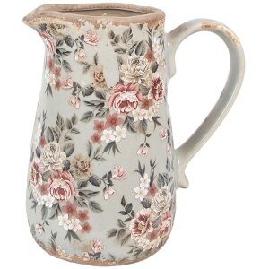 Clayre & Eef 6CE1965M Brocca in ceramica grigio rosa...