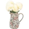 Clayre & Eef 6CE1965M Brocca in ceramica grigio rosa fiori 16x12x18 cm stile country