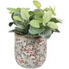 Clayre & Eef 6CE1966L Vaso da fiori Grigio Rosa Ø 17x16 cm Stile country