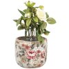 Clayre & Eef 6CE1966S Vaso da fiori Grigio Rosa Ø 10x9 cm Ceramica stile country